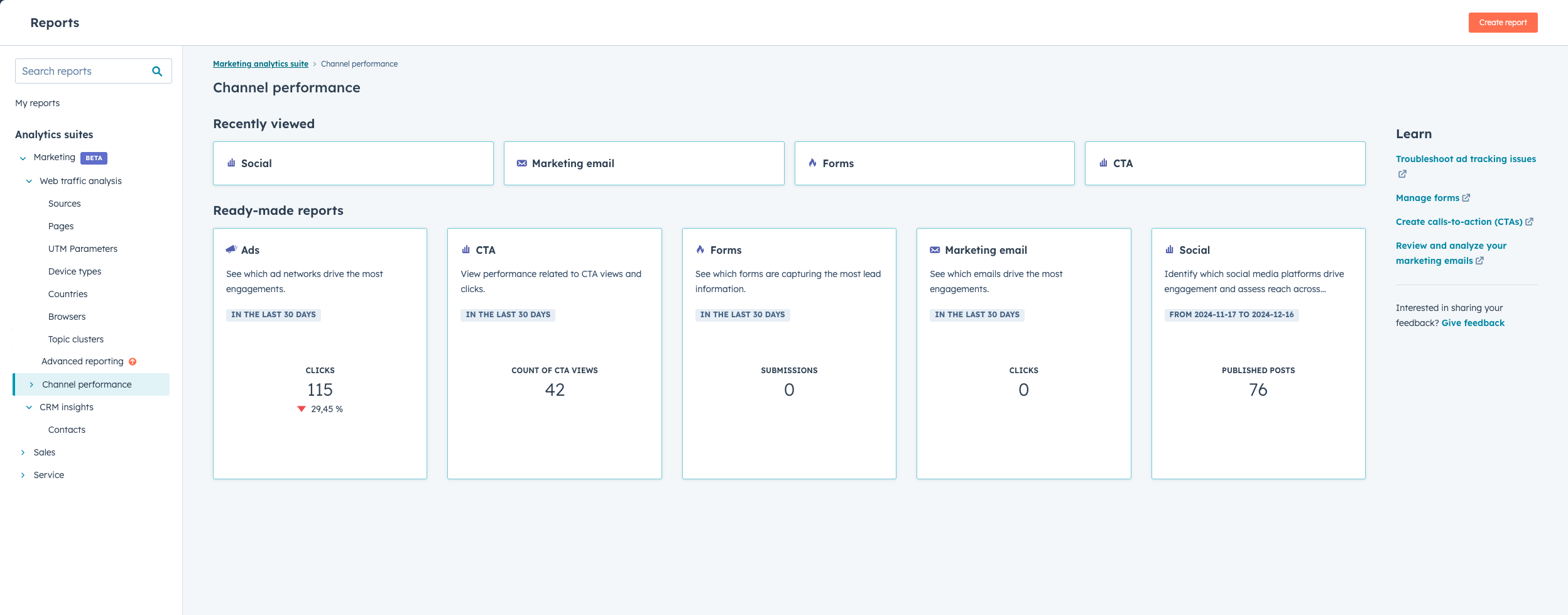 HubSpot Marketing Analytics Suite 