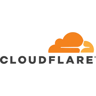 A picture of the Cloudflare logo